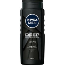 Nivea Men 500 ml Deep Dimension Clean Duş Jeli Erkekler İçin Tazeleyici Etki ve Odunsu Koku