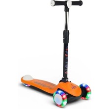 Pozart Pro Işıklı ve Katlanabilir LED Işıklı 3 Tekerlekli Çocuk Scooter 50KĞ Kapasite 3+Yaş