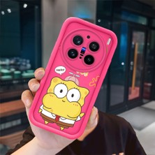 Ucuc Vivo X200 Pro Uyumlu Pembe Kırmızı Silikon Kılıf Darbeye Dayanıklı Kamera Koruma