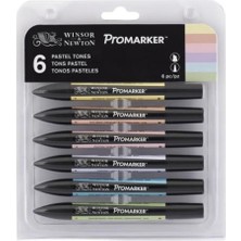 Winsor & Newton Promarker 6'lı Set Pastel Tones Yüksek Performanslı Alkol Bazlı Kalemler