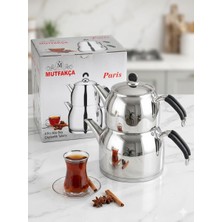 Mutfakça Paris Aile Boy 4 Parça Silikon Kulp Çaydanlık Takımı 1.45-2.90 Litre