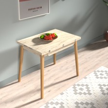 Vilinze Avanos Ahşap Ayaklı Katlanır Kanatlı Mdf Mutfak Masası - 60X90+60 (90X120) cm