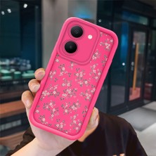 Ucuc Vivo Y27 5G/Y27S Uyumlu Pembe Kırmızı Silikon Kılıf Darbeye Dayanıklı Kamera Koruma