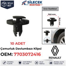 Silecek Noktası Renault Çamurluk Davlumbaz Klipsi 10 Adet 7703072416
