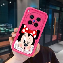 Ucuc Vivo X300 Pro Uyumlu Pembe Kırmızı Silikon Kılıf Darbeye Dayanıklı Kamera Koruma