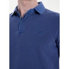 Mustang Lacivert Erkek Relaxed Yıkamalı Polo T-Shirt M6SM-TST1326