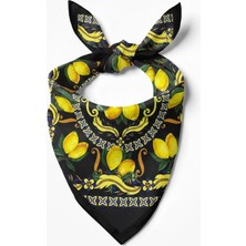 Petek Aksesuar Sarı Siyah Limon Bandana 50*50 Cm.