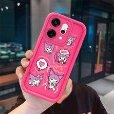 Ucuc Oppo Reno 14 Pro Uyumlu Pembe Kırmızı Silikon Kılıf Darbeye Dayanıklı Kamera Koruma