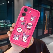 Ucuc Vivo Y31/Y21D Uyumlu Pembe Kırmızı Silikon Kılıf Darbeye Dayanıklı Kamera Koruma