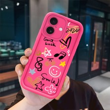 Ucuc iPhone 16 Plus Uyumlu Pembe Kırmızı Silikon Kılıf Darbeye Dayanıklı Kamera Koruma