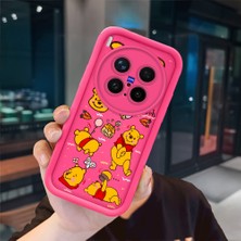 Ucuc Vivo X300 Pro Uyumlu Pembe Kırmızı Silikon Kılıf Darbeye Dayanıklı Kamera Koruma