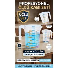  2’li ölçü kabı seti - 1000 ml ve 500 ml hassas ölçekli karıştırma kabı - şeffaf mutfak maşrapası