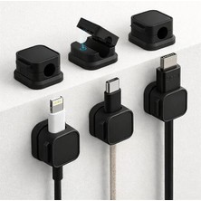 Sunup SN-29135 Manyetik 6'lı Kablo Tutucu Düzenleyici Organizer Klips Siyah