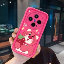 Ucuc Vivo X300 Uyumlu Pembe Kırmızı Silikon Kılıf Darbeye Dayanıklı Kamera Koruma