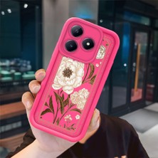 Ucuc Realme C63 4G/C61 Uyumlu Pembe Kırmızı Silikon Kılıf Darbeye Dayanıklı Kamera Koruma
