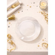 Parti Adresi Lüks Plastik Mika Tabak 6'lı 23 cm Şeffaf
