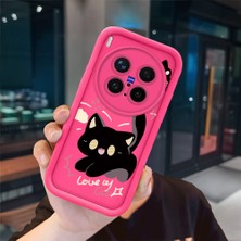 Ucuc Vivo X300 Pro Uyumlu Pembe Kırmızı Silikon Kılıf Darbeye Dayanıklı Kamera Koruma
