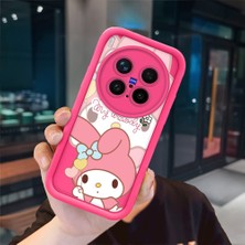 Ucuc Vivo X300 Pro Uyumlu Pembe Kırmızı Silikon Kılıf Darbeye Dayanıklı Kamera Koruma