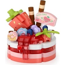 İlanib Ticaret LZ-8644 Loz Çilekli Pasta 160 Parça Block Oyuncak-Mini Poşet