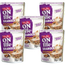 Yayla Onlife Bitter Çikolatalı Fındıklı ve Vişneli Granola 200 G X5
