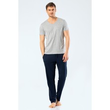 Cacharel 2192 Erkek Kısa Kollu V Yaka Pijama Takımı-Lacivert