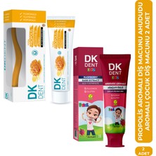DKDENT Pırıl Ahududu Özlü Çocuk Diş Macunu 50 ml + Doğal Propolis Özlü Yetişkin Diş Macunu (Fırçalı) 75 ml