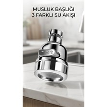 İlanib Ticaret Döner Krom 3 Fonksiyonlu Su Tasarruflu Mutfak Lavabo Aparatı