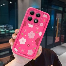 Ucuc Xiaomi Mi 14T Uyumlu Pembe Kırmızı Silikon Kılıf Darbeye Dayanıklı Kamera Koruma