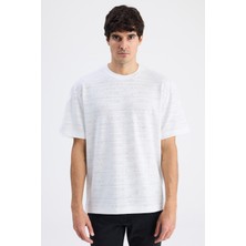 Twn Relaxed Fit Ekru Düz T-Shirt 6EC144701626M
