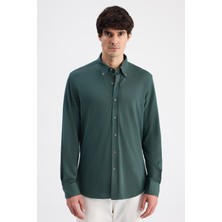 D'S Damat Ds Damat Comfort Zümrüt Yeşili Oxford Gömlek 6HC02G811304M