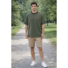 Alexander Gardi Şerit Detaylı Kontrast Yaka Basic T-Shirt