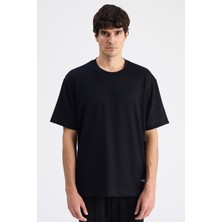 Twn Relaxed Fit Siyah Düz T-Shirt 6EC146171622M