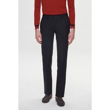 D'S Damat Ds Damat Regular Fit Koyu Lacivert Düz Travel Kumaş Pantolon 6HE03OB35320M