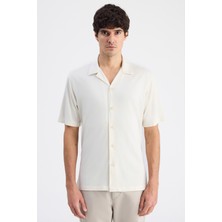 Twn Slim Fit Ekru Armürlü Gömlek 6EC02ST09334M