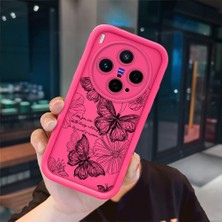 Ucuc Vivo X300 Uyumlu Pembe Kırmızı Silikon Kılıf Darbeye Dayanıklı Kamera Koruma
