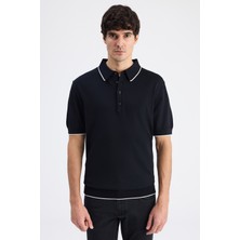 D'S Damat Ds Damat Regular Fit Siyah Düz Örgü Kazak 6HC060192525M