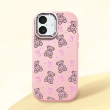 Ucuc iPhone 17 Uyumlu Darbe Emici Kamera Korumalı Pembe Silikon Özel Baskı Desenli Kılıf