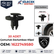 Silecek Noktası Peugeot Çamurluk Davlumbaz Klipsi 20 Adet 1622749580