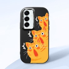 Ucuc Samsung Galaxy S25 Plus Uyumlu Darbe Emici Kamera Korumalı Siyah Silikon Özel Baskı Desenli Kılıf