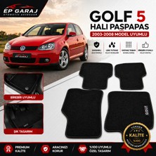 EP Garaj Otomotiv  Volkswagen Golf 5 Halı Paspas Takımı 2003-2008 Uyumlu ( Ürünümüz Ince Tiptir)