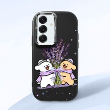 Ucuc Samsung Galaxy S25 Uyumlu Darbe Emici Kamera Korumalı Siyah Silikon Özel Baskı Desenli Kılıf