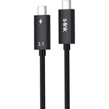 S-link SL-TC302 Thunderbolt 3.0 2m 4k 60Hz PD100W TypeC to TypeC 40Gbps Hızlı Data Kablosu