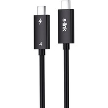S-link SL-TC401 Thunderbolt 4.0 1m 8k 60Hz PD100W TypeC to TypeC 40Gbps Hızlı Data Kablosu