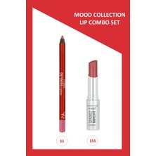 Golden Rose Mood Lip Combo Set - Defining Dudak Kalemi No:11 - Sparkle Bright Ruj NO:151