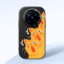 Ucuc Vivo X200 Pro Uyumlu Darbe Emici Kamera Korumalı Siyah Silikon Özel Baskı Desenli Kılıf