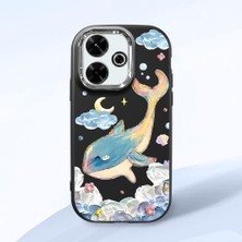 Ucuc Redmi 13/13X Uyumlu Darbe Emici Kamera Korumalı Siyah Silikon Özel Baskı Desenli Kılıf