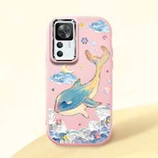 Ucuc Redmi K50 Ultra Uyumlu Darbe Emici Kamera Korumalı Pembe Silikon Özel Baskı Desenli Kılıf