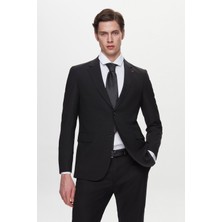 D'S Damat Ds Damat Regular Fit Siyah Düz Travel Takim Elbise 6HE05OB35565M