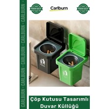 Carlburn #otoküllük Balkon Teras Dekoratif Pratik Kapaklı Metal Hazneli Çöp Kutusu Tasarımlı Duvar Küllüğü