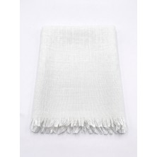 Al Tuhafiye Altuhafiye Keten Dokulu Kare Eşarp - 90X90 cm Saf Görünüm